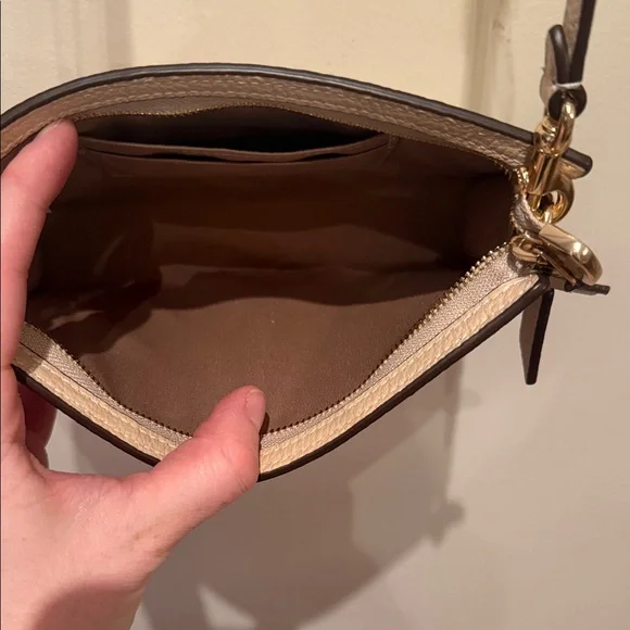 Coach Beige Pebbled Leather Crossbody with Signature Embossing - Picture 3 of 5